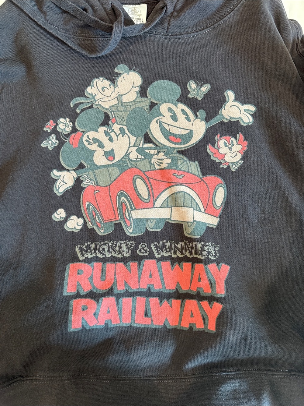 Black Runaway Railway hooded sweatshirt with pockets!